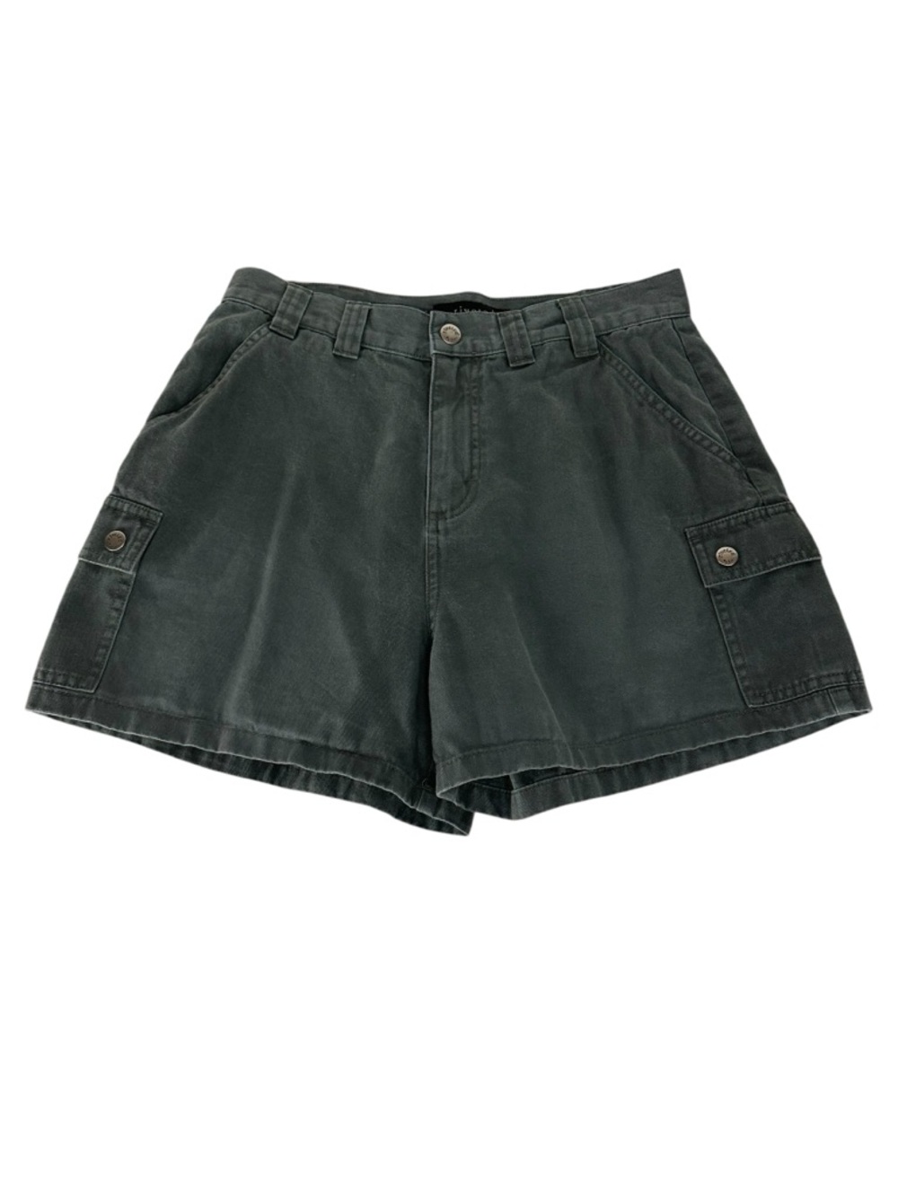 RIVETED BY LEE / Greenish-Gray High Waisted Shorts Cargo Pockets / Size 8 / Y2K